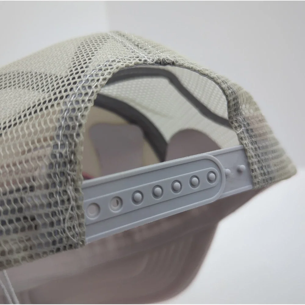 Patchwork by La Valentina Oyster Bar Trucker Hat Pink Mesh Snapback Pearl Detail